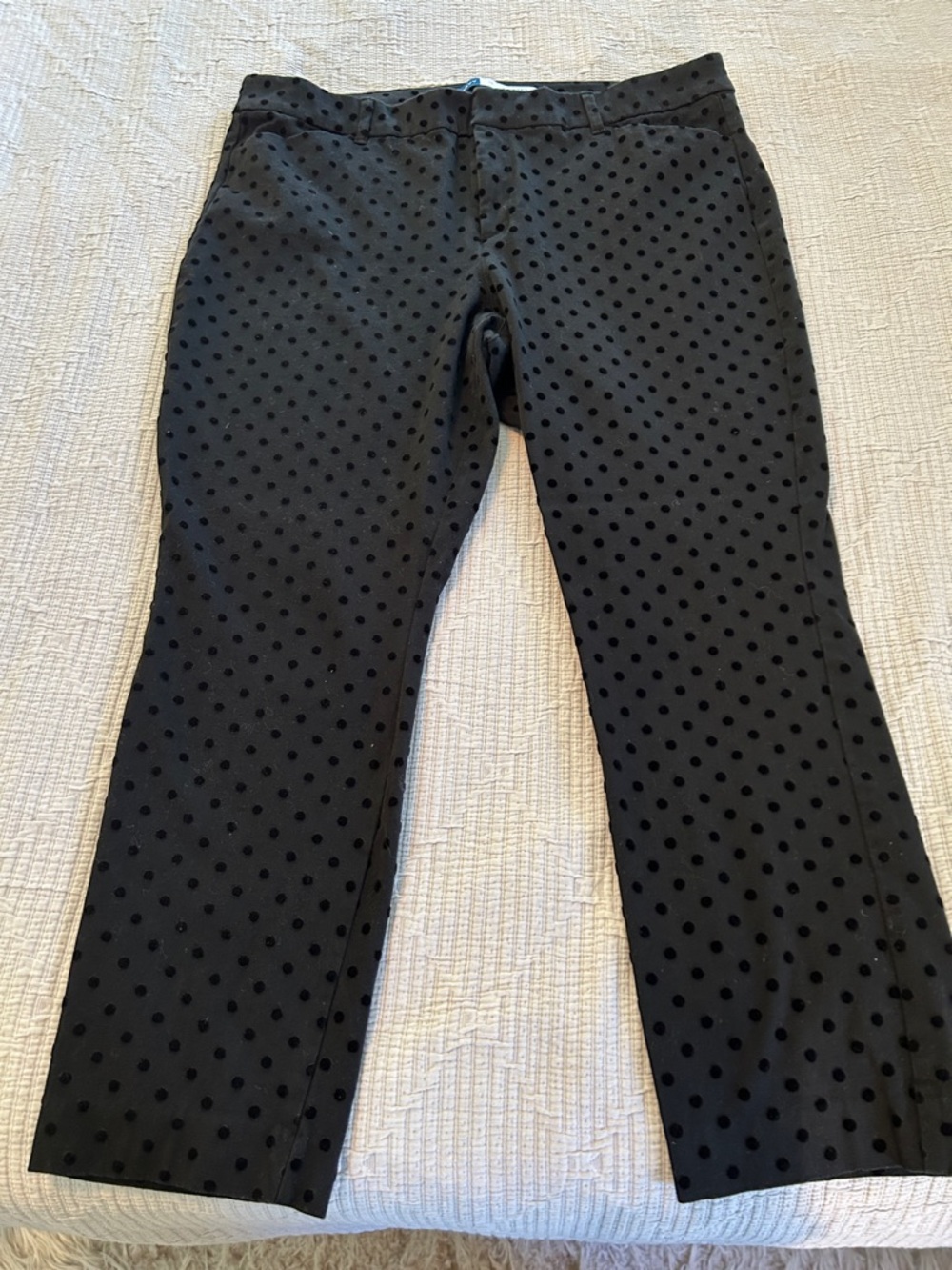 Old Navy Black Pixie Skinny with Polka Dot Texture Pants